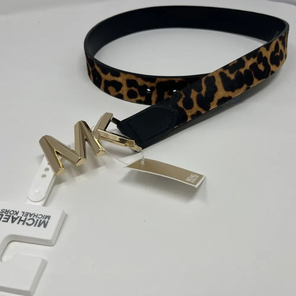 Michael Kors MK Haircalf Belt Women's Small S 32mm Leopard New with Tags